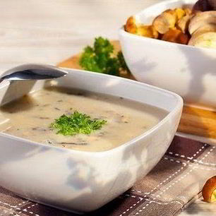Рецепт Сырного супа с грибами и копченостями