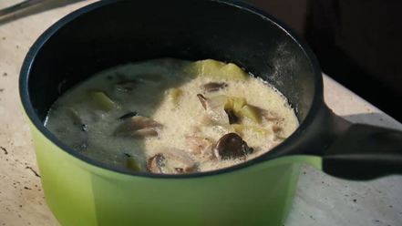 Рецепт сырного супа с грибами