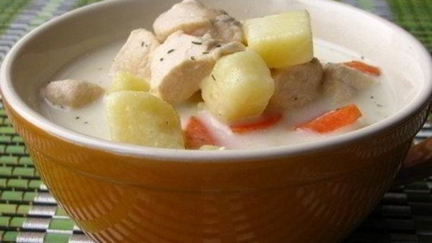 Рецепт сырного супа с куриным филе и овощами