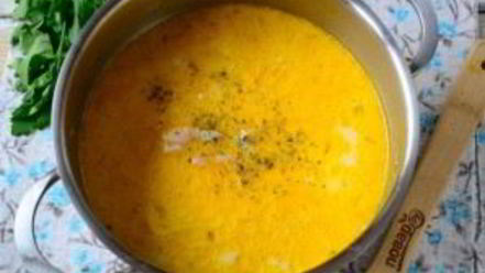 Рецепт сырного супа с лососем и рисом