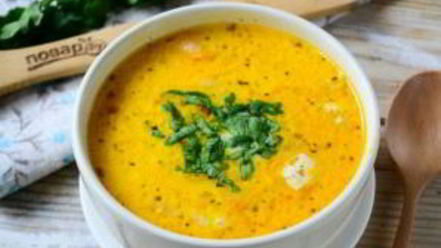 Рецепт сырного супа с лососем и рисом