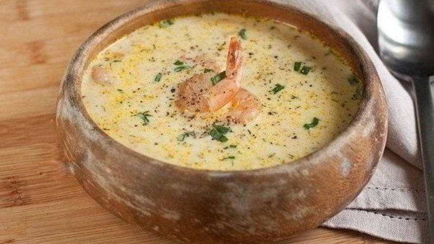 Рецепт сырного супа с морковью и креветками
