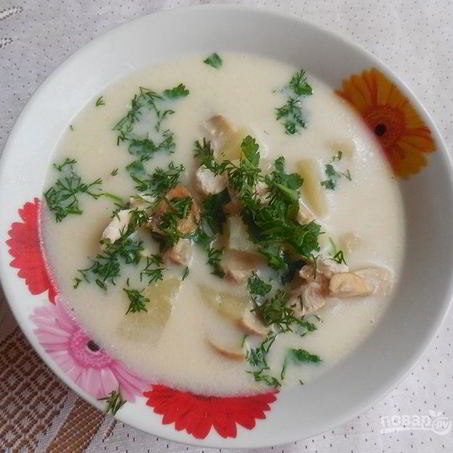 Рецепт Сырного супа с мясом