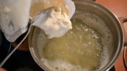 Рецепт сырного супа с сосисками