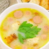 Рецепт Сырного супа с сосиской
