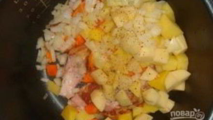 Рецепт сырного супа со свининой в мультиварке