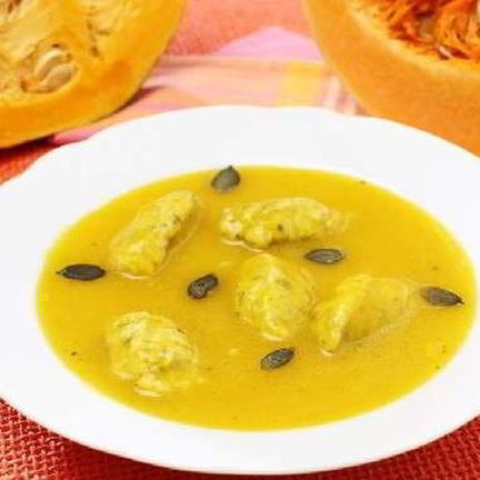 Рецепт Тыквенного супа с клецками