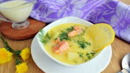 Рецепт ухи по-фински со сливками с лососем