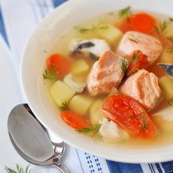 Рецепт Ухи с картофелем и помидорами