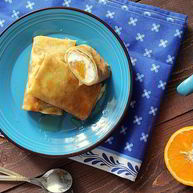 Рецепт Апельсиновых блинчиков с творогом