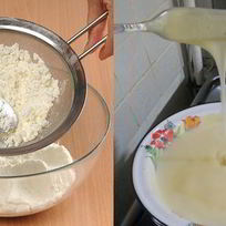 Блинчики на молоке с творогом