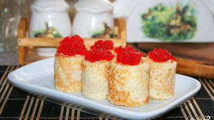 Рецепт Блинчиков с икрой красной