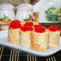 Блинчики с икрой красной