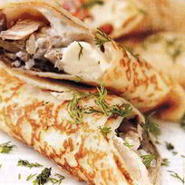 Рецепт Блинчиков с курицей и сыром