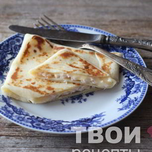 Рецепт Блинчиков с ветчиной и сыром