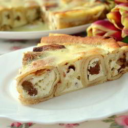 Рецепт Блинной ванильной Улитки с творогом и изюмом