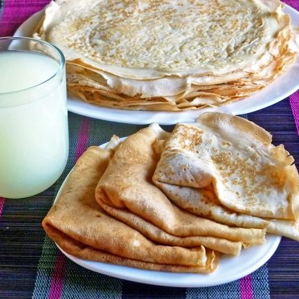 Рецепт Блинов на сыворотке тонкие