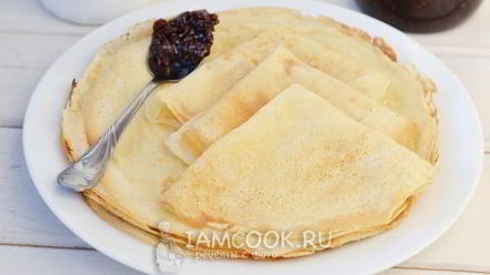 Рецепт блинов на воде без яиц