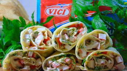 Рецепт Блинов с крабовыми палочками