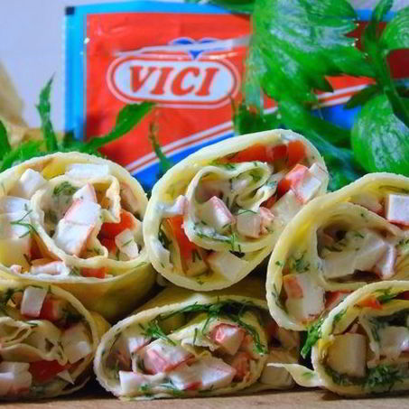 Рецепт Блинов с крабовыми палочками