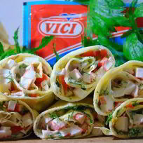 Блины с крабовыми палочками