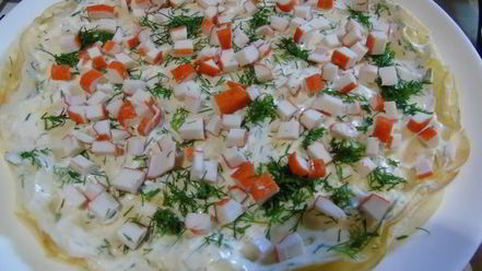 Рецепт блинов с крабовыми палочками