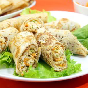 Рецепт Блинов с курицей и морковью по-корейски