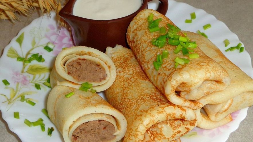 Рецепт блинов с печенью куриной