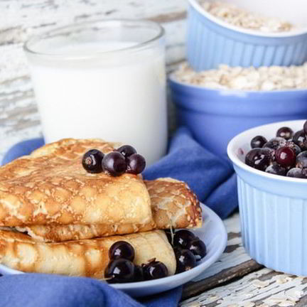 Рецепт Диетических блинчиков на овсяных хлопьях