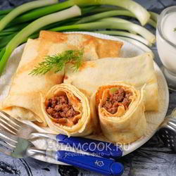 Рецепт Фаршированных блинов с фаршем