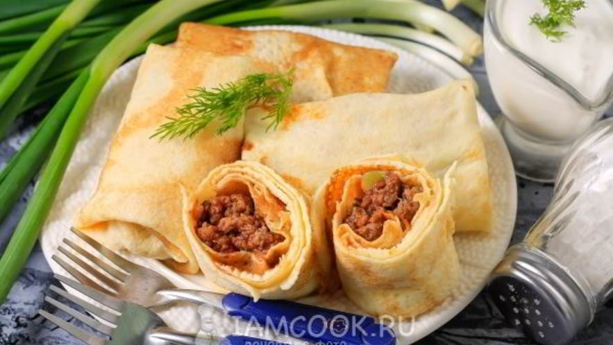 Рецепт фаршированных блинов с фаршем