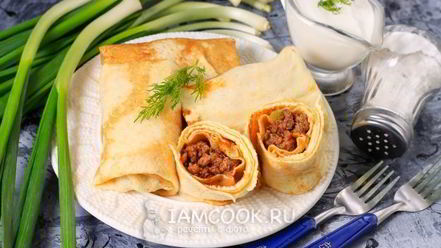 Рецепт фаршированных блинов с фаршем