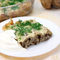 Рецепт Фаршированных блинов с сыром и грибами