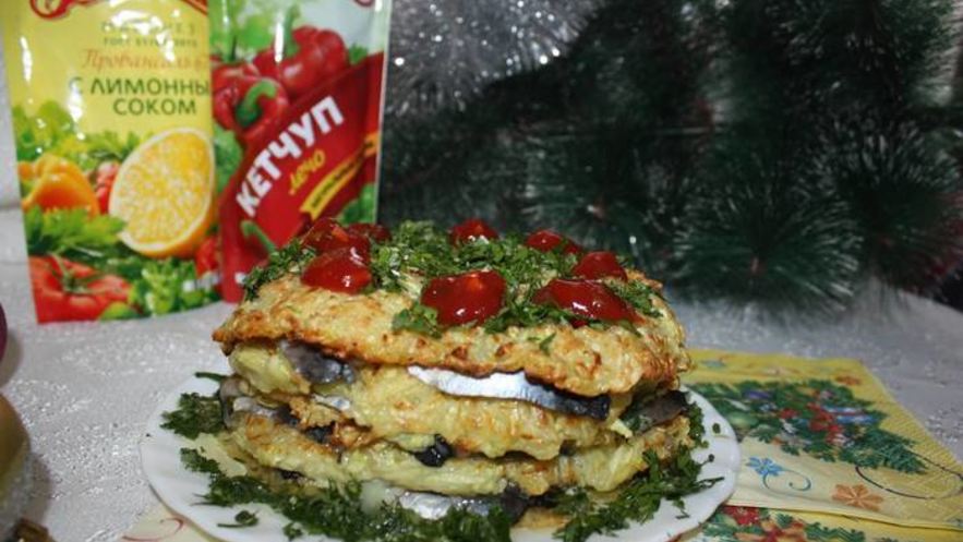 Рецепт кабачковых блинчиков с селедочкой