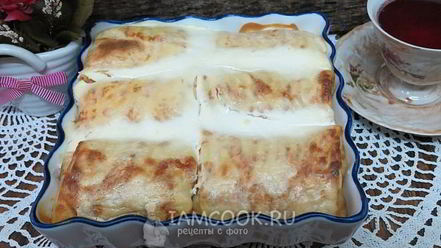 Рецепт налистников с творогом, запеченные в духовке