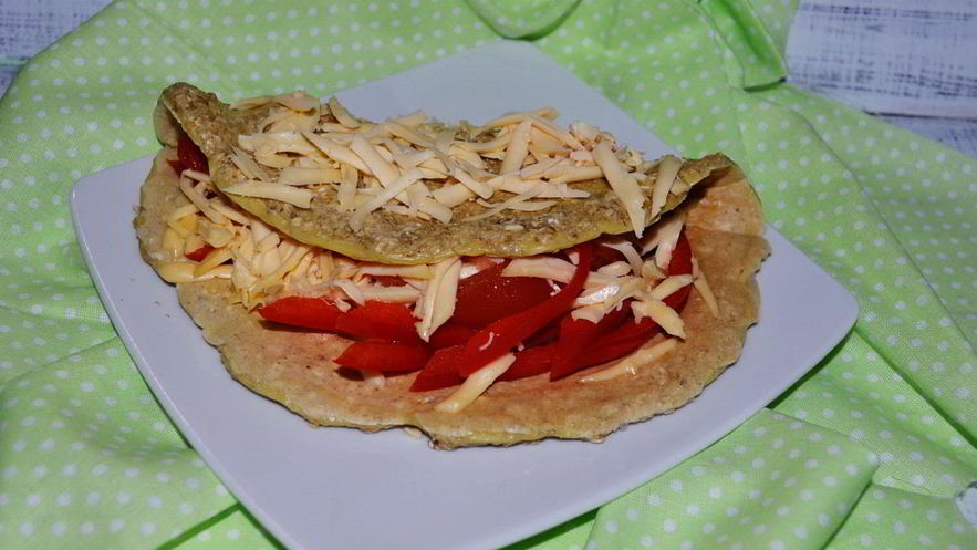 Рецепт овсяноблина с сыром и овощами