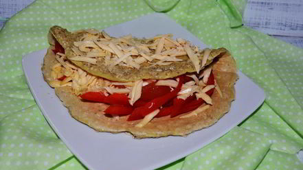 Рецепт овсяноблина с сыром и овощами