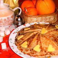 Тонкие блинчики с сырной прослоечкой