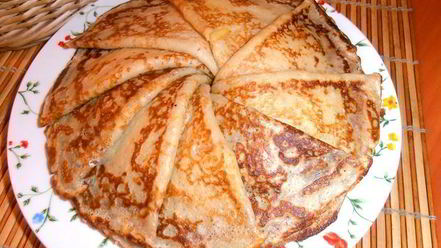 Рецепт тонких блинчиков с сырной прослоечкой