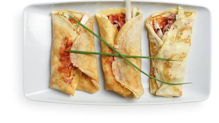 Рецепт Яичных блинчиков с уткой и соусом хойсин