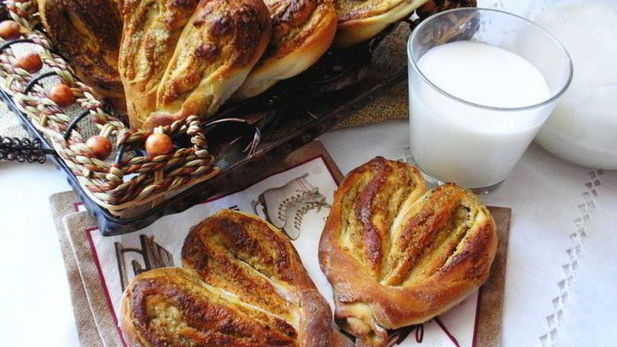 Рецепт булочек ореховых сердца