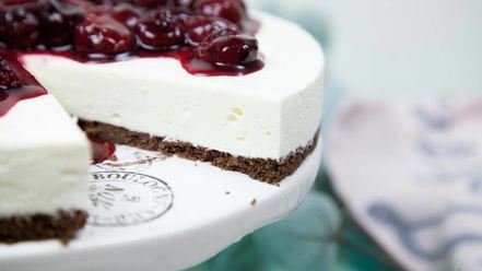 Рецепт чизкейка без выпечки с вишней