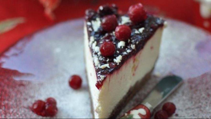 Рецепт чизкейка с клюквенной заливкой