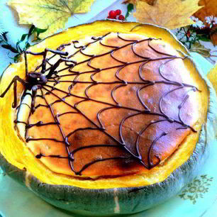 Рецепт Чизкейка в тыкве Паутинка