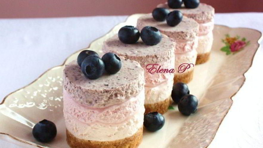 Рецепт тройных ягодных чизкейков