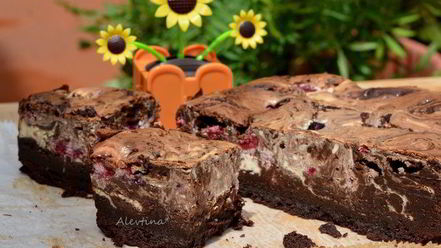 Рецепт ягодного брауни чизкейк