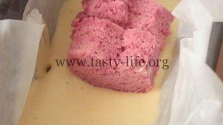 Рецепт бисквитного кекса с сердечком внутри