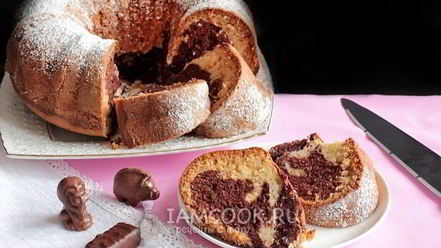 Рецепт мраморного кекса на сливках