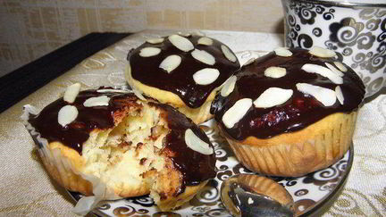 Рецепт Творожных кексов с шоколадом и бананом