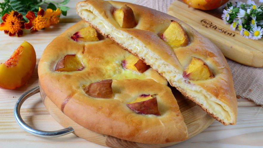 Рецепт хачапури с сыром и персиками